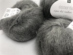 Essentials super kid / silk mohair - meleret mørkegrå tone